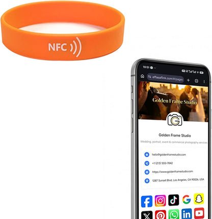 NFC Smart Wristband – Digital Business Card – No App, No Monthly Fee – Waterproof