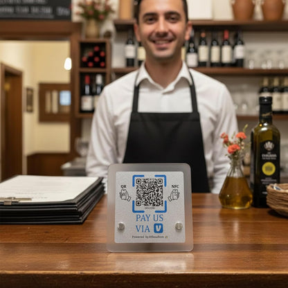 NFC & QR Payment Stand – Acrylic – No Monthly Fee – Cash App Compatible