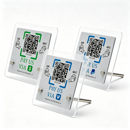 NFC & QR Payment Stand – Acrylic – No Monthly Fee – Cash App Compatible
