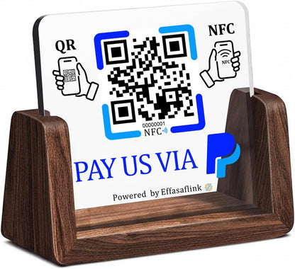 Wooden NFC Stand – Reviews, Social, Payment – No Monthly Fee - No App Needed