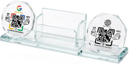 Crystal NFC Stand with Card Holder – Dual Platform – No App, No Monthly Fee