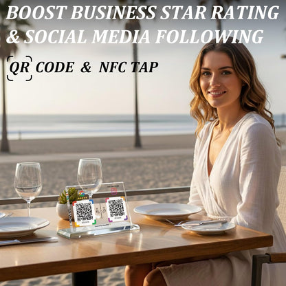 Dual NFC Crystal Stand – Choose 2 Functions – No App, No Subscription