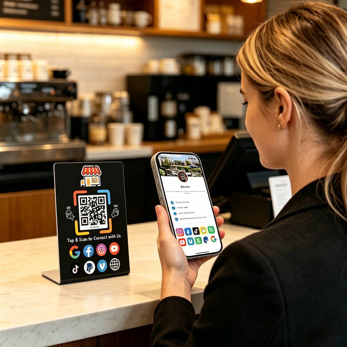NFC Plastic Stand – Digital Hub for Business – No Monthly Fee