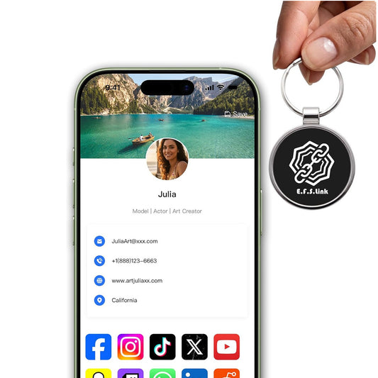 NFC Metal Keychain – Digital Business Card – No Monthly Fee