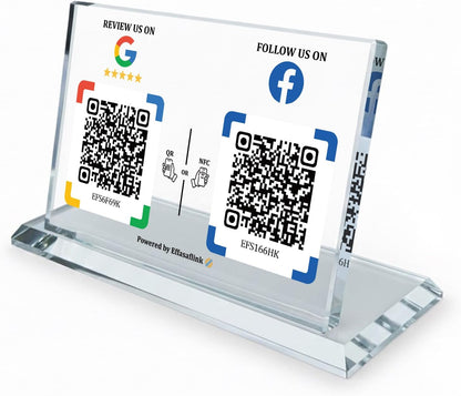 Dual NFC Crystal Stand – Choose 2 Functions – No App, No Subscription