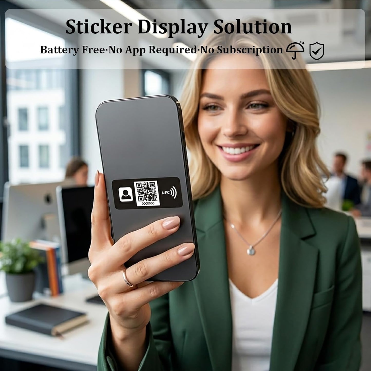 NFC Digital Business Card Phone Sticker – Tap to Share – Personalized Profile