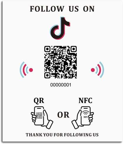 5.7" x 4.9" NFC Sticker – Payments, Reviews & Social – No Monthly Fee – Waterproof PVC