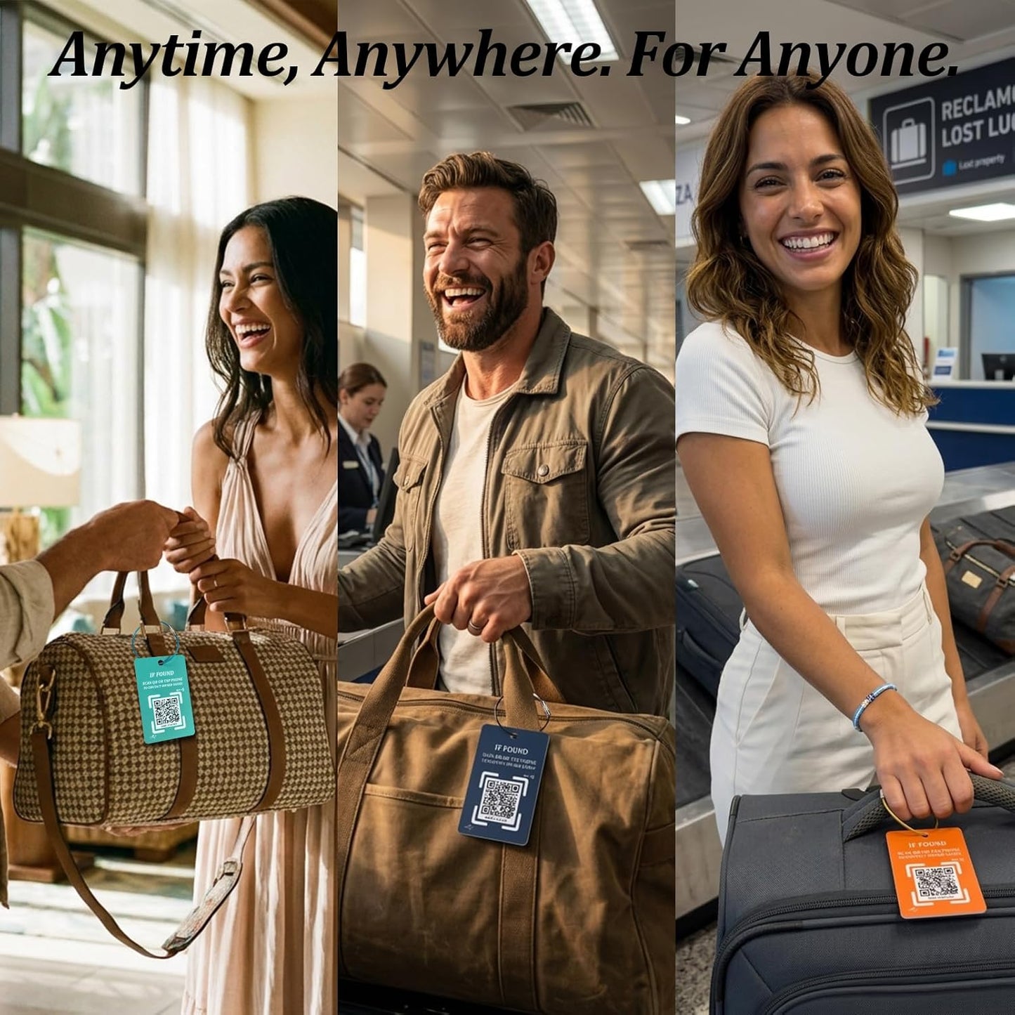 Smart NFC & QR Luggage Tag – Find My Bag Tracker – No App, No Subscription