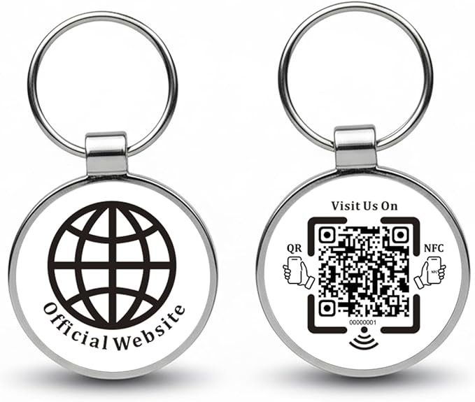 NFC Keychain for Reviews & Social Media – Metal Epoxy – No App, No Monthly Fee