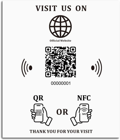 5.7" x 4.9" NFC Sticker – Payments, Reviews & Social – No Monthly Fee – Waterproof PVC