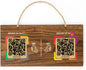 Large Wooden Style NFC Hanging Sign – Google Review & Social – No Monthly Fee – 11.8" x 5.9"