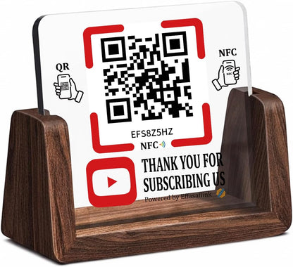 Wooden NFC Stand – Reviews, Social, Payment – No Monthly Fee - No App Needed